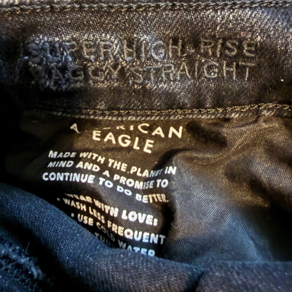 American Eagle super high rise baggy straight jeans - Picture 4 of 5